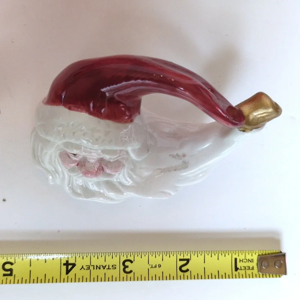 Vtg 90's Fitz and Floyd Santa Napkin Rings Old World Christmas Holiday Set of 8